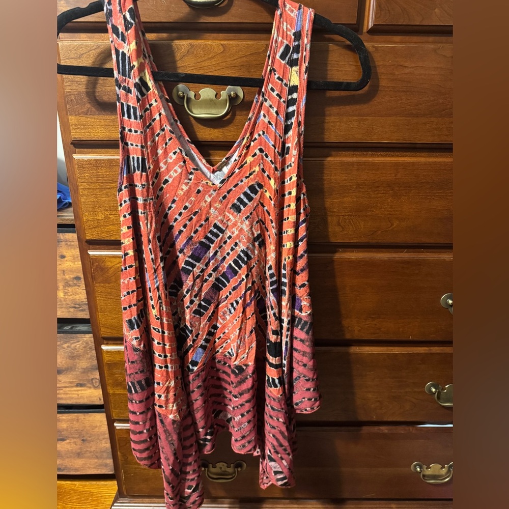 Free People Multicolor Patterned Flowy Tank Top